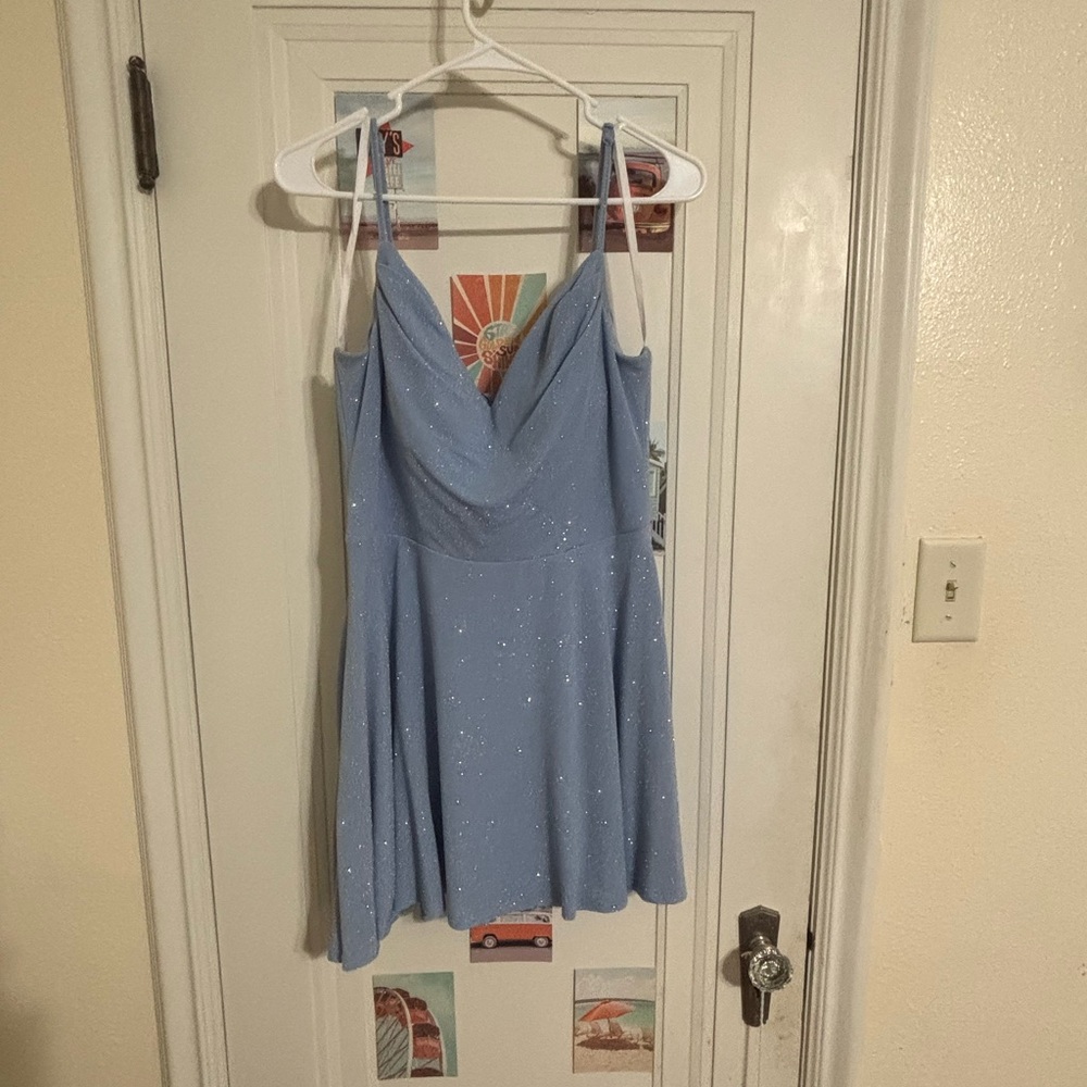 Light Blue Spaghetti Strap Dress